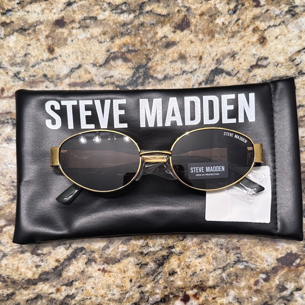 Steve Madden Gold Frame Oval Sunglasses